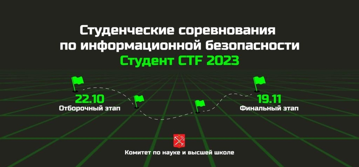 В Санкт‑Петербурге пройдут командные соревнования по информационной безопасности «Студент CTF 2023»